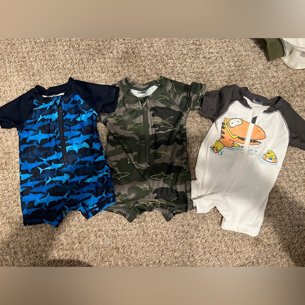 old navy boys bundle lot of 3 romper swim suits 0-3 months NWOT B1G1 50% off